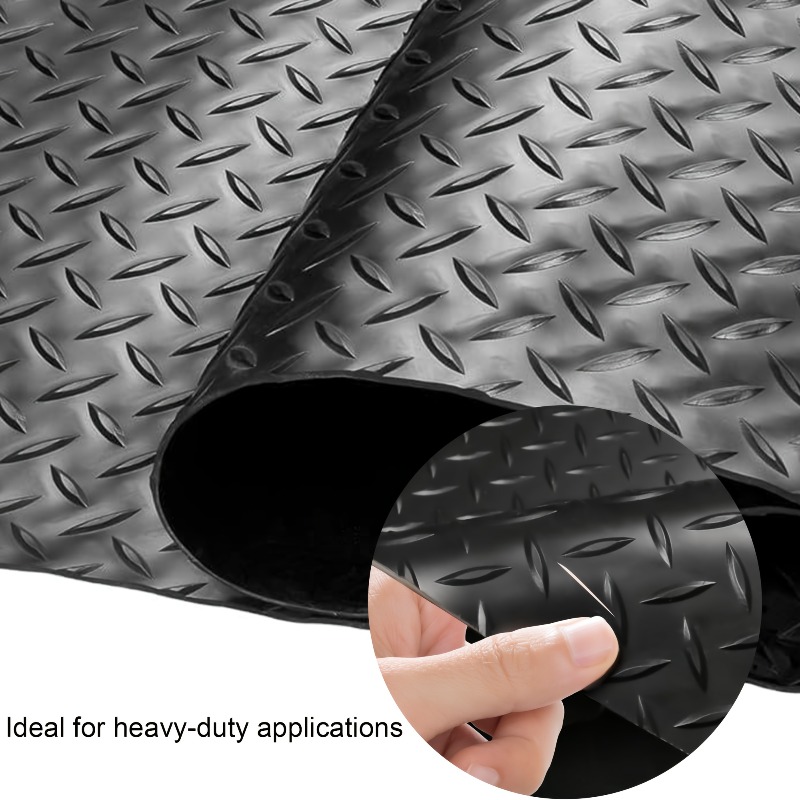 Home Gym Floor - Rubber Diamond Floor Mat - Durable,