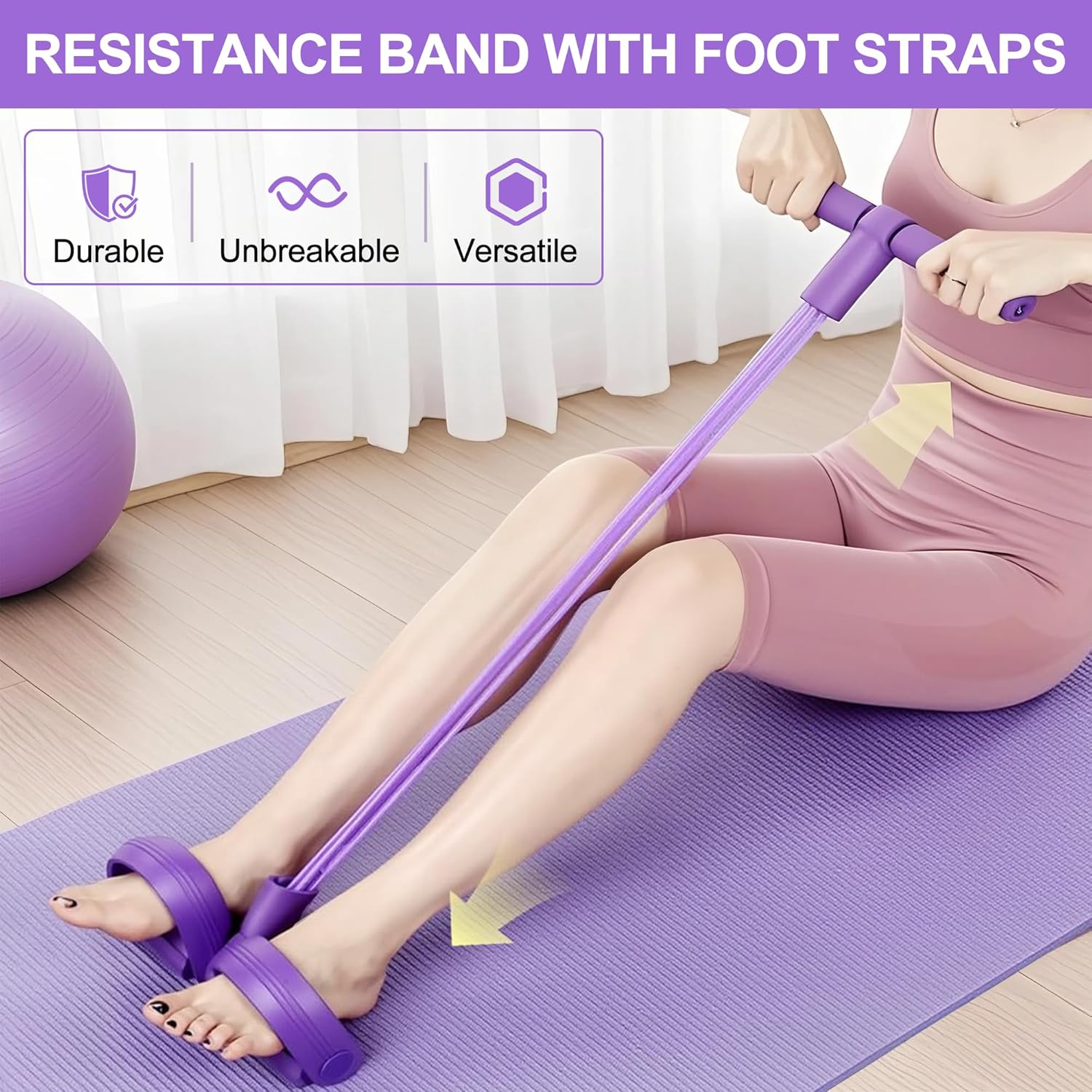 Home Gym Ideas - 4-Tube Pedal Resistance Band Multifunction Tension